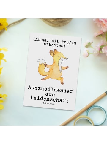 Mr. & Mrs. Panda Wanddeko Auszubildender Leidenschaft mit Spruch in Weiß