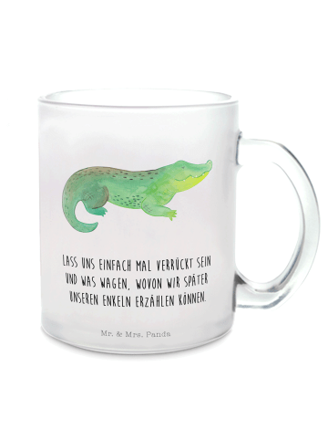 Mr. & Mrs. Panda Trinkbecher Krokodil mit Spruch in Transparent
