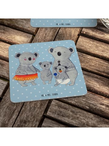 Mr. & Mrs. Panda Tischuntersetzer Koala Familie ohne Spruch in Blau Pastell