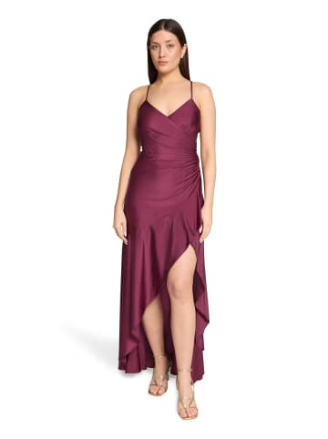Vera Mont Abendkleid mit Volant in Prune Wine