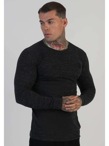 SikSilk Langarmshirt Marl in Black
