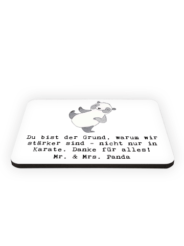 Mr. & Mrs. Panda magnet Karate Trainerin Stärke mit Spruch in Weiß