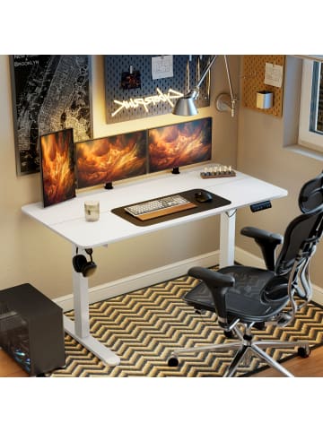 Vinsetto Schreibtisch-140L x 70B x 72-116H cm-Weiß