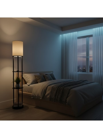 relaxdays Stehlampe in Schwarz/ Weiß - (H)180 x Ø30 cm