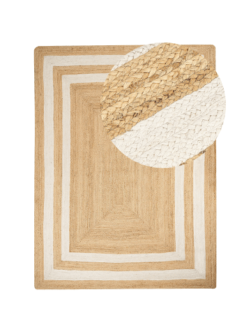 Beliani Geflochtener Teppich GEMEREK in Beige - (W) 300 x (L) 400 cm