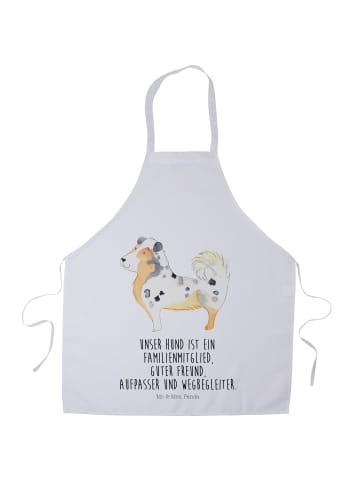 Mr. & Mrs. Panda Kochschürze Hund Australien Shepherd mit Spruch in Weiß