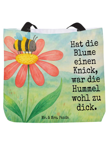 Mr. & Mrs. Panda Einkaufstasche Hummel Blume Design mit Spruch in Weiß