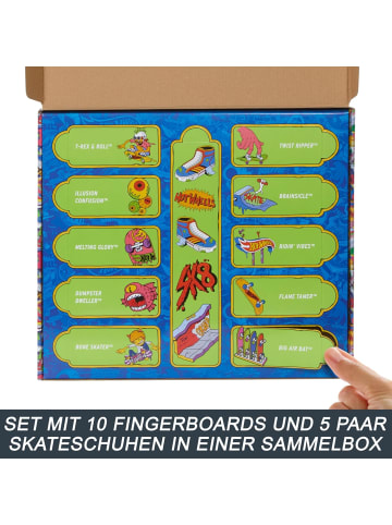 Hot Wheels Skate-Fingerboards 10er-Pack, Set HTP59 + 5 Paar Skateboard-Schuhe