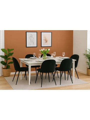 ebuy24 Essgruppe Venedig (7-teilig) Schwarz 95 x 276 cm