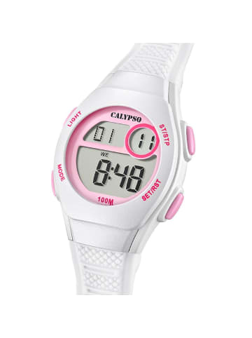Calypso Digital-Armbanduhr Calypso Junior weiß klein (ca. 28mm)