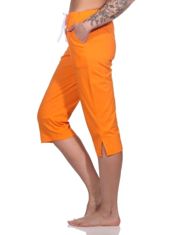 NORMANN Schlafanzug CapriHose lang Mix & Match in orange