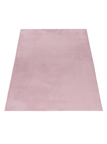 KADIMA DESIGN Teppich Kurzflor Uni-Look Polyester Wohnzimmer waschbar in Rosa