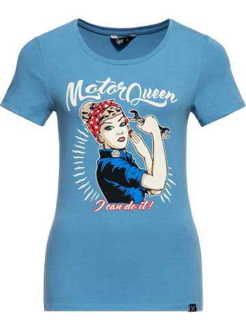 Queen Kerosin Shirt "MQ I Can Do It" in Blau