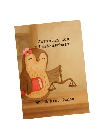 Mr. & Mrs. Panda Postkarte Juristin Leidenschaft Design mit Spruch in Weiß