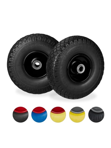 relaxdays 4x Sackkarrenrad "3.00-4" in Schwarz