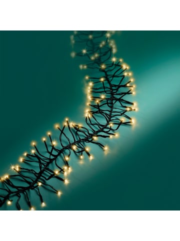 LUMINEO Lichterkette CLUSTER 288 LED 2,6 m, schwarzes Kabel in Soft Gold