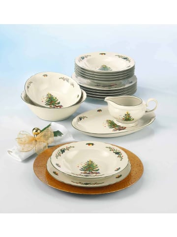 Seltmann Weiden Servierplatte Marieluise Weihnachten in Weiß-Grün 34,1 x 26,3 cm in weiß-grün