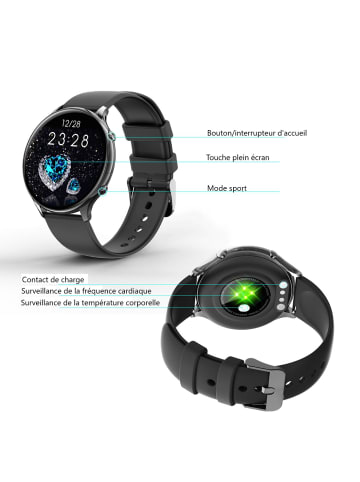 Platyne Multifunktionale Smartwatch in Schwarz