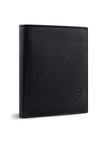 mano Don Antonio Geldbörse RFID Schutz Leder 10 cm in schwarz