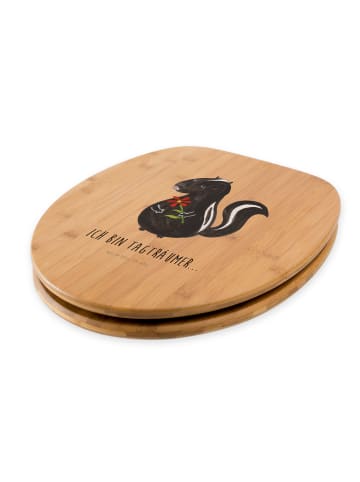 Mr. & Mrs. Panda Motiv WC Sitz Stinktier Blume mit Spruch in Braun