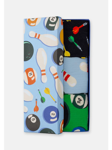 DillySocks Socken Strike & Score (3er Box) in Schwarz Hellblau Grün