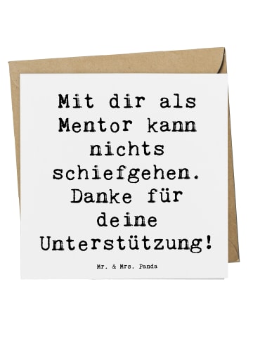 Mr. & Mrs. Panda Klappkarte Spruch Beste Mentor mit Spruch in Weiß