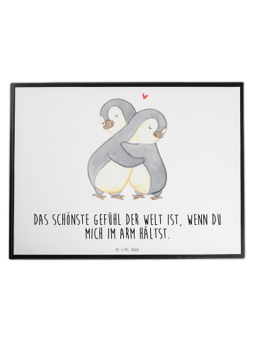 Mr. & Mrs. Panda Schreibunterlage Pinguine Kuscheln mit Spruch in Weiß