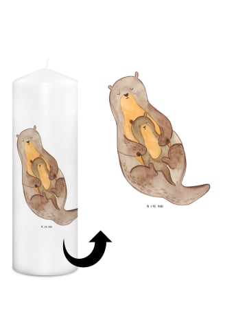 Mr. & Mrs. Panda Adventskerze Otter Kind ohne Spruch in Weiß