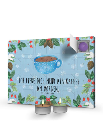 Mr. & Mrs. Panda Adventskalender Kaffee Tasse mit Spruch in Eisblau