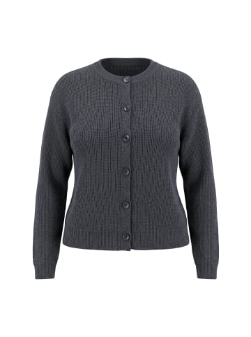 Ulla Popken Strickjacke in anthrazit melange