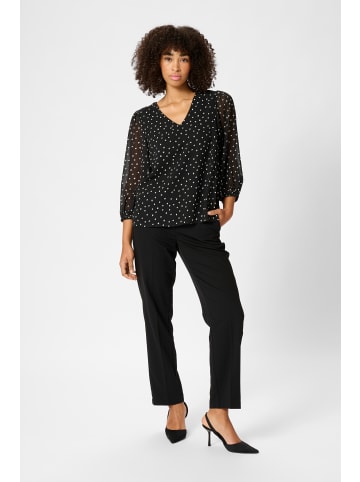 Kaffe Langarm-Bluse KAsanne Regular fit in Black/White dot