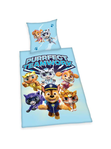 COFI 1453 Paw Patrol Bettwäsche 135 x 200 cm Baumwolle Kinder Bettset 2 teilig in Blau