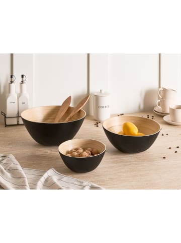 Beliani 3er-Set Dekoschale BONHEUR in Schwarz