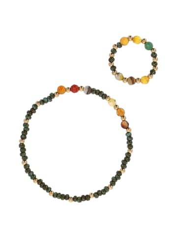usha FESTIVAL Women Jewelry Set With Bracelet And Ring in Emerald Multicolor