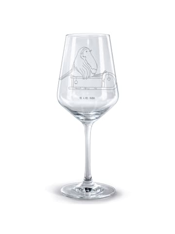 Mr. & Mrs. Panda Rotweinglas Rotkehlchen Schlitten ohne Spruch in Transparent