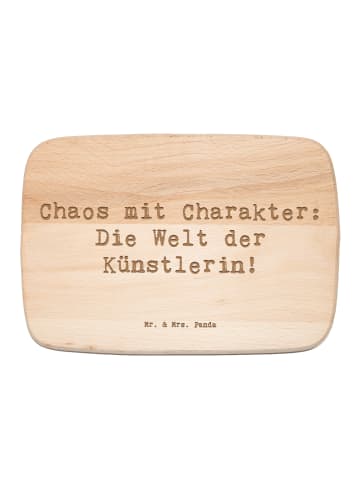 Mr. & Mrs. Panda Frühstücksbrettchen Spruch Künstlerin Chaos mit... in Transparent