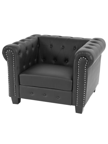 MCW Luxus Sessel Chesterfield, Eckige Füße, schwarz