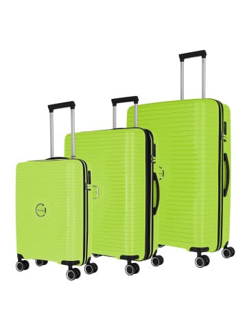 travelite Orbita 4 Rollen Kofferset 3-teilig mit Dehnfalte in limone