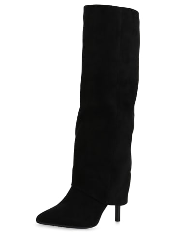 VAN HILL Klassische Stiefel Daphne in Schwarz Velours