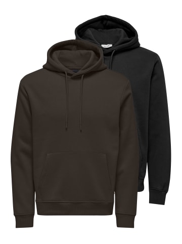 ONLY & SONS Sweatshirt / Hoodie Connor in Schwarz / dunkelbraun