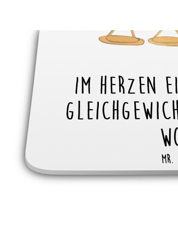 Mr. & Mrs. Panda Untersetzer für Gläser Waage Astrologie mit Spruch in Weiß
