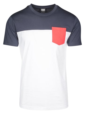 Urban Classics T-Shirts in white/navy/fire red