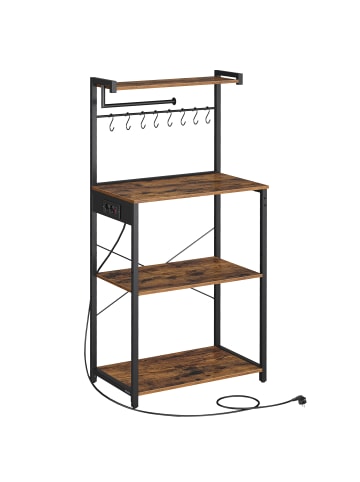 VASAGLE Küchenregal Barnet in Vintagebraun, Schwarz - (B)40 x (H)140 x (T)60 cm