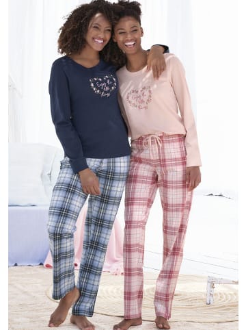 Vivance Active Pyjama in blau-rosa