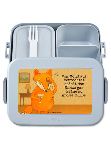 Mr. & Mrs. Panda MEPAL Bentobox Fuchs Lord Design mit Spruch in Blau Pastell