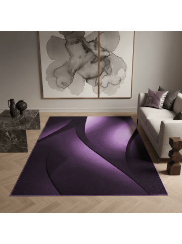 KADIMA DESIGN Teppich Kurzflor Waschbar Ombre INN Strapazierfähig OEKO-TEX in Violett