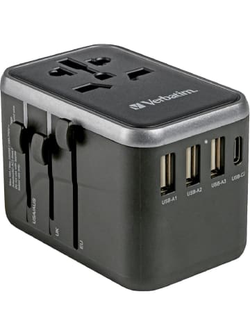COFI 1453 Verbatim Universal-Reiseadapter – Weltweit nutzbarUSB-C in Schwarz