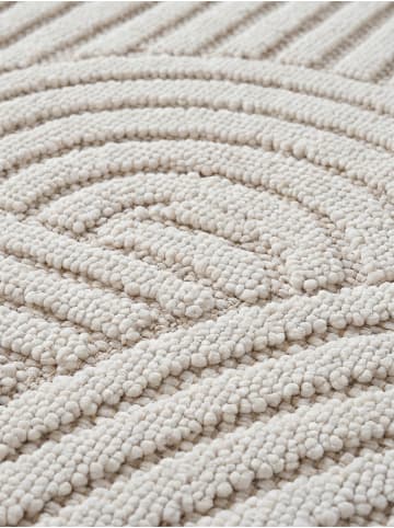 KADIMA DESIGN Flachgewebe-Teppich Hoch-Tief Bögen 3D Relief Pflegeleicht in Creme