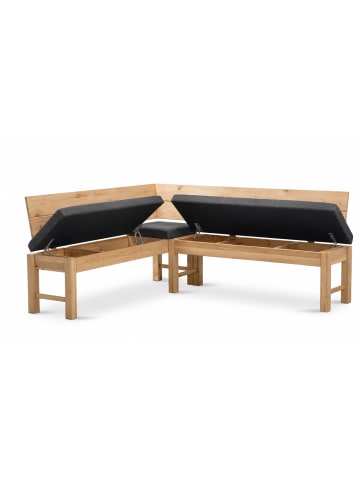 58 aufm Kessel ECKBANKGRUPPE Modern Dyan 1 für 7 Personen Massivholz Wildeiche/Grau