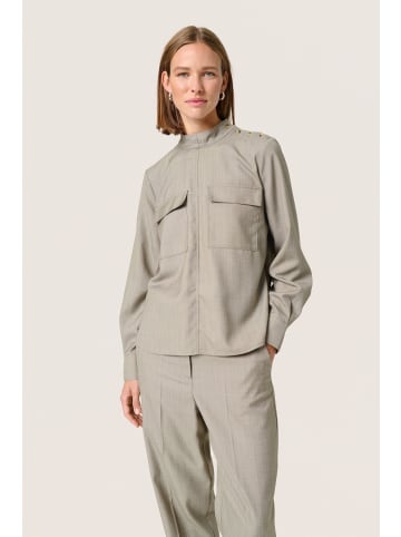 Soaked in Luxury Langarm-Bluse SLVivica Gerade Passform in Melange Suiting